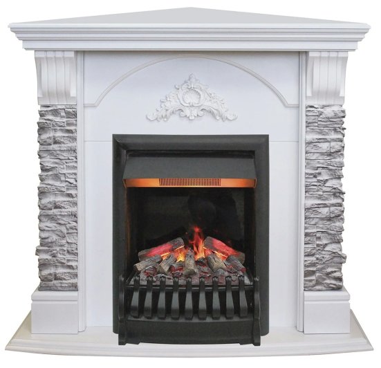Каминокомплект RealFlame Athena Corner GR STD/EUG/25/25&#039;5 WT с очагом 3D Oregan