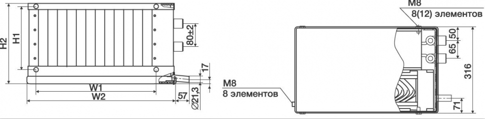 Фреоновый охладитель Shuft WHR-R 600х300/3