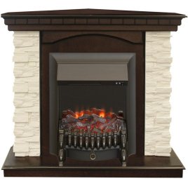 Каминокомплект RealFlame Elford Corner STD/EUG/25&#039;5/HL AO с очагом Fobos s Lux Black/Brass